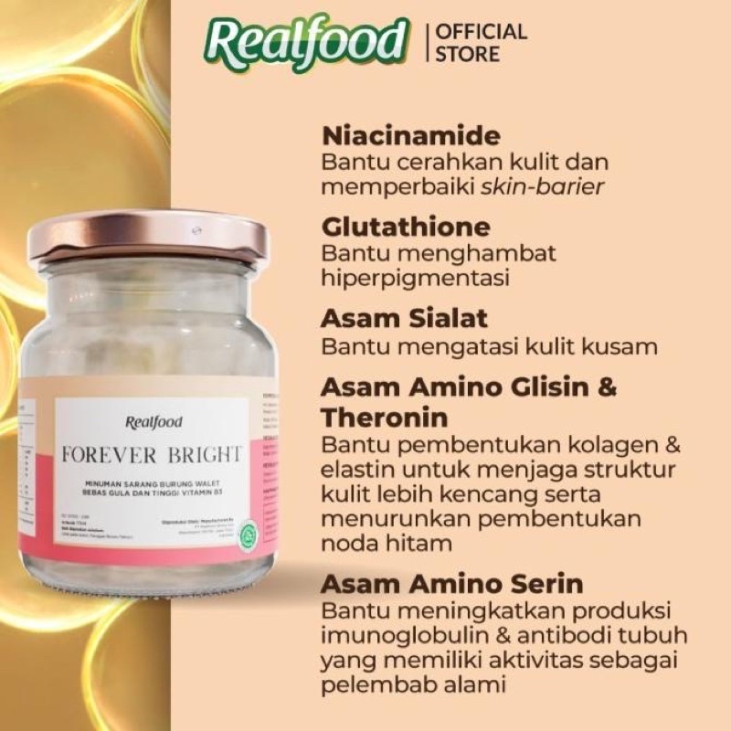 

Realfood Forever Beight Minuman Sarang Burung Walet + Kolagen