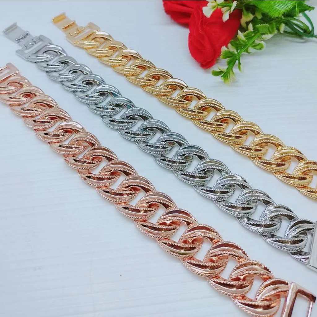 Gelang Xuping Terbaru Lapis Emas Perhiasan Wanita P12 (Lebar 19mm)