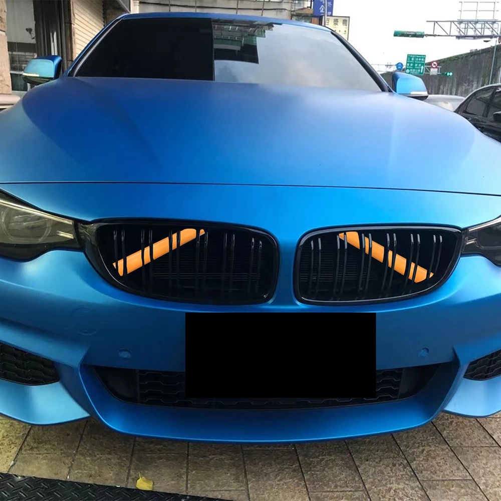 2pcs Auto Dekorasi Frame Strip Tahan Aus Front Grille Cover Trim Strips Sport Style Dekorasi Grille Trim Strips Untuk BMW F20 F21 F22 F23 F30 F31 F32 F33 F44 F45 Series