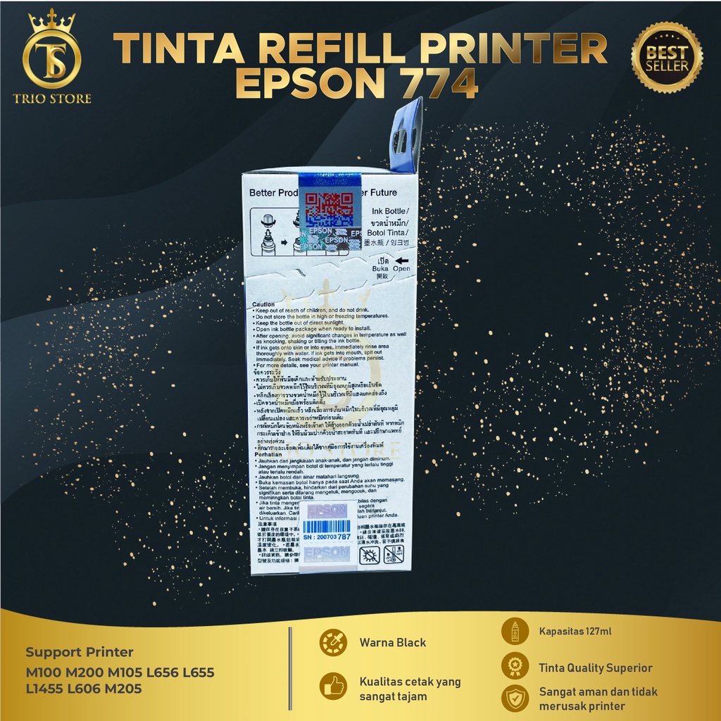 Tinta Epson 774 Black For Printer M100 M200 L655 L1455