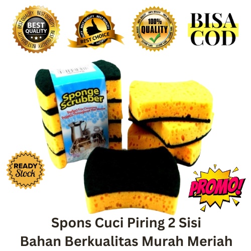 [BISA COD] PROMO Spons Cuci Piring 2 Sisi Bahan Berkualitas Murah Meriah Sabut Cuci Spon cuci Penggosok Piring Pembersih Dapur Busa Cuci Murah