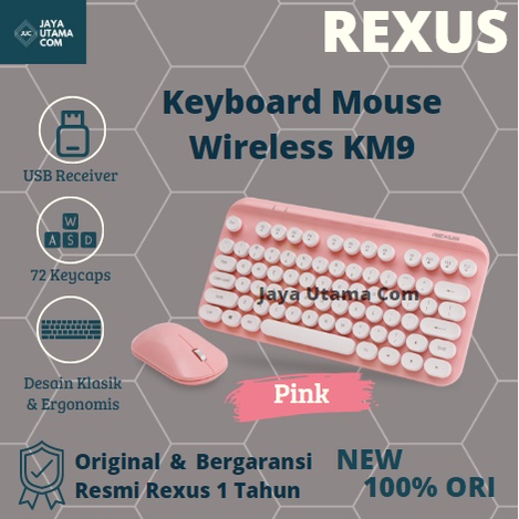 Rexus Keyboard Mouse Wireless KM9 Combo Original