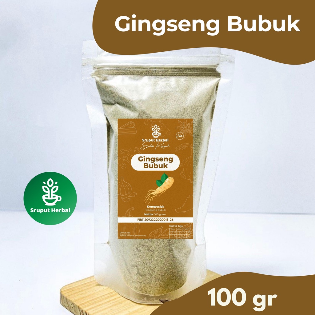 

100gr Gingseng Bubuk Powdered Gingseng Premium Murah Berkualitas JSR Sruput Herbal