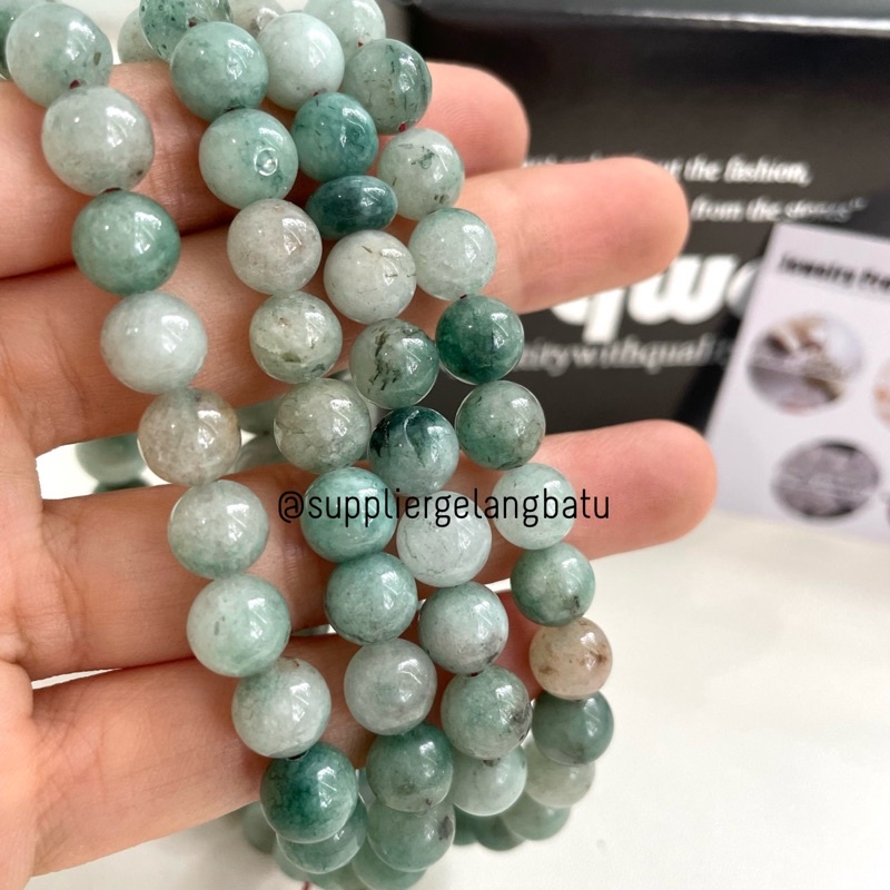 Tasbih Batu Alam GREEN AMAZONITE 99 butir 8mm termasuk box exclusive