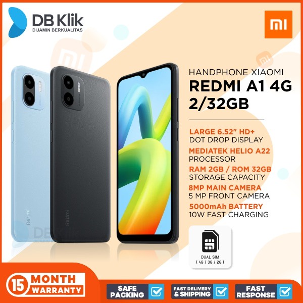 Handphone Xiaomi Redmi A1 4G 2/32GB - Redmi A1 2GB 32GB Garansi Resmi