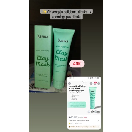 PRELOVED//Azrina Clay Mask