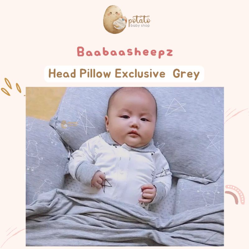 Baabaasheepz Head Pillow Grey - Bantal Baabaasheepz