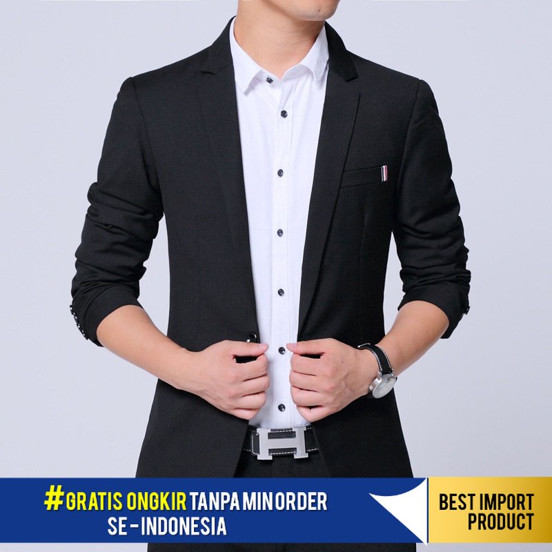 Jas Pria      Kasual    Korea Slim Fit Bisnis Kecil   bisnis Jas Import Berkualitas