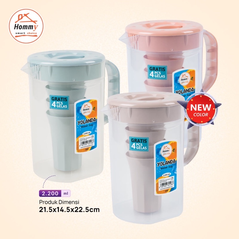 SALE!! TEKO AIR PLASTIK FREE 4 GELAS / ESKAN AIR 2 LITER / TEKO AIR YOLANDA