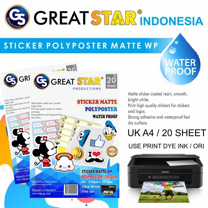 

STICKER POLYPOSTER MATE WATER PROFF!!! A4/20LEMBAR DISKON