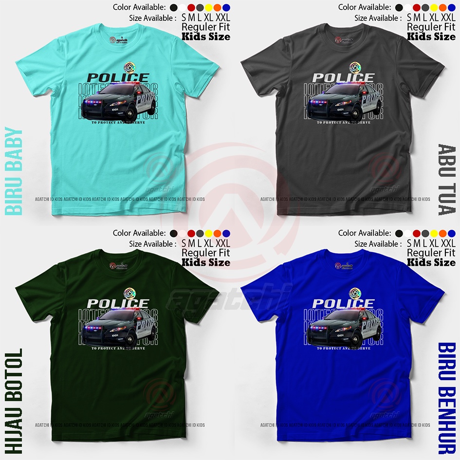 Baju Kaos Atasan Anak Laki - Lakia Agatchi Motif Police Interceptor