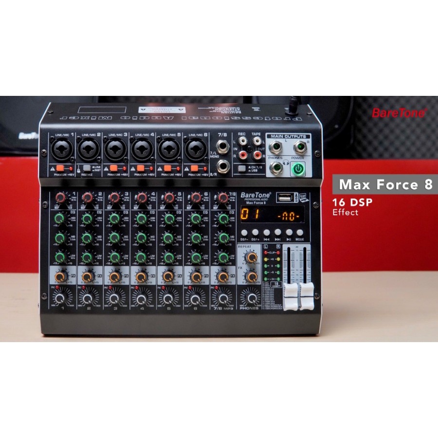 Mixer Audio BareTone Max Force 8 - Professional MIxer 8 channel