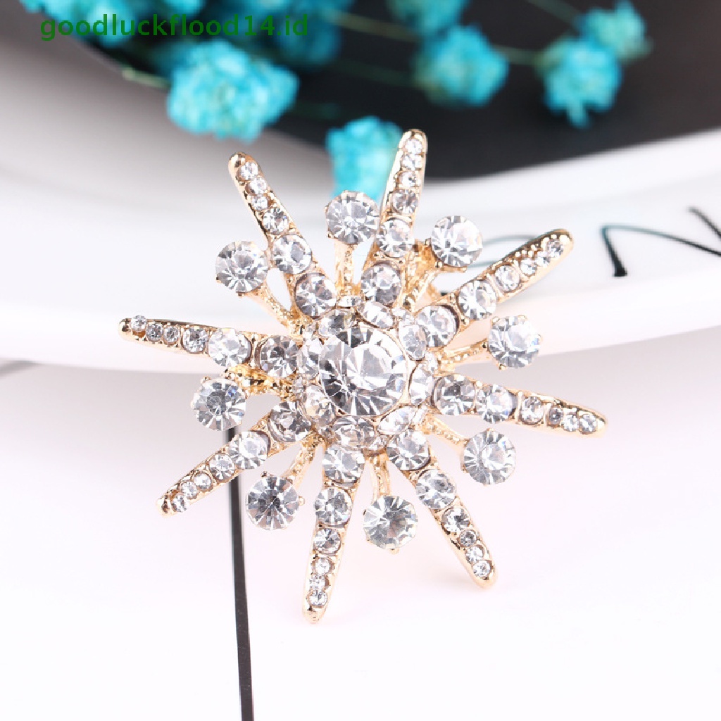 [GOOGFOUR] Vintage Berlian Imitasi Snowflake Bros Octagon Star Studded Brooch Retro Lencana Jas Pakaian Bros Fashion Aksesori Pria Wanita Jas Kerah Pin [TOP]