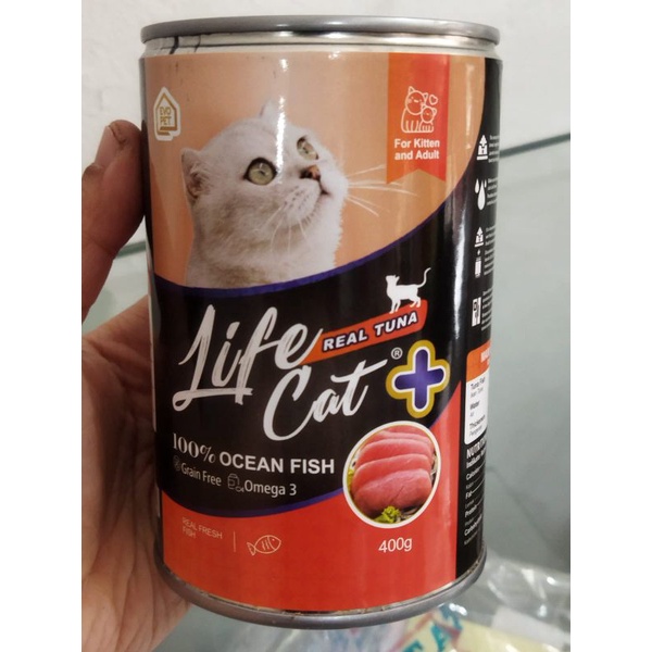 Life Cat Plus Real Tuna Kaleng Kitten Adult 400 gr Makanan Kucing Basah