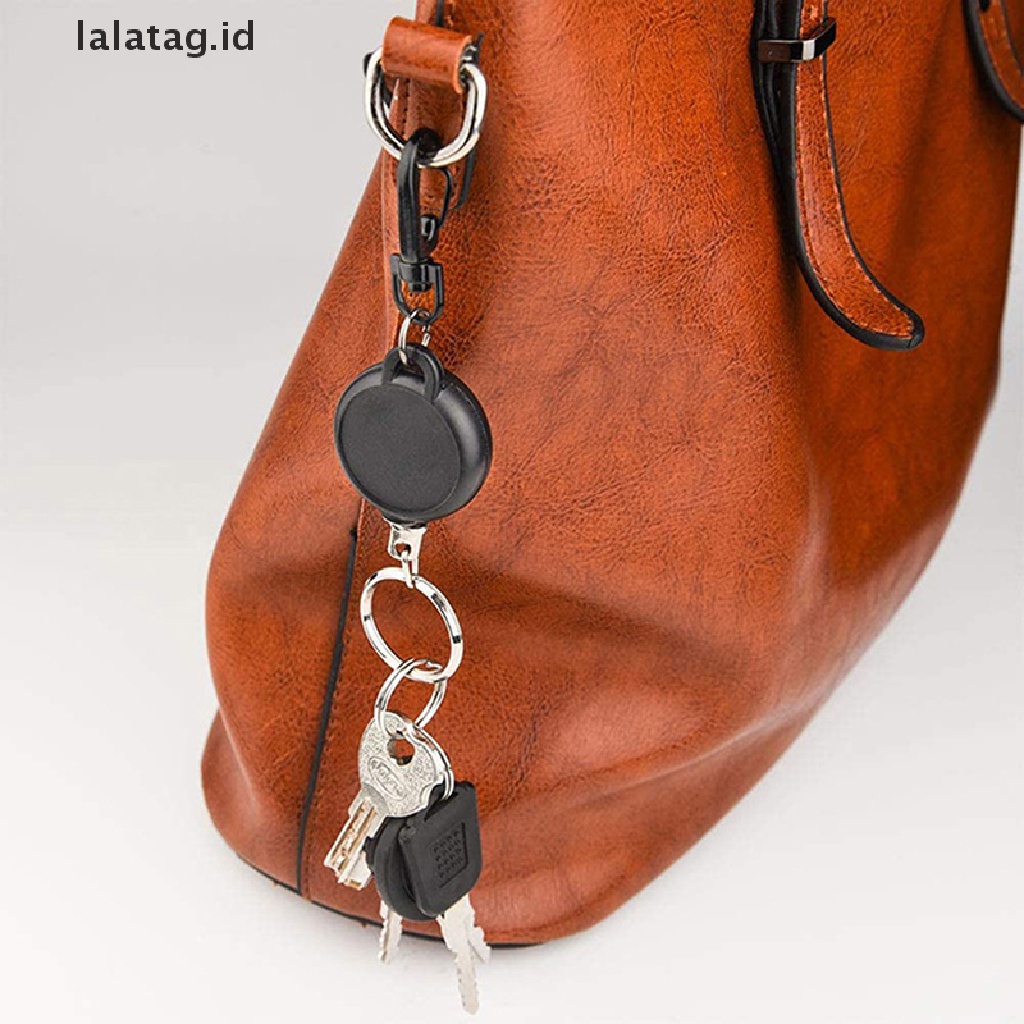 [lalatag] 65cm Retractable Keyring Metal Wire Keychain Clip Gantungan Kunci Tempat Gantungan Kunci [ID]