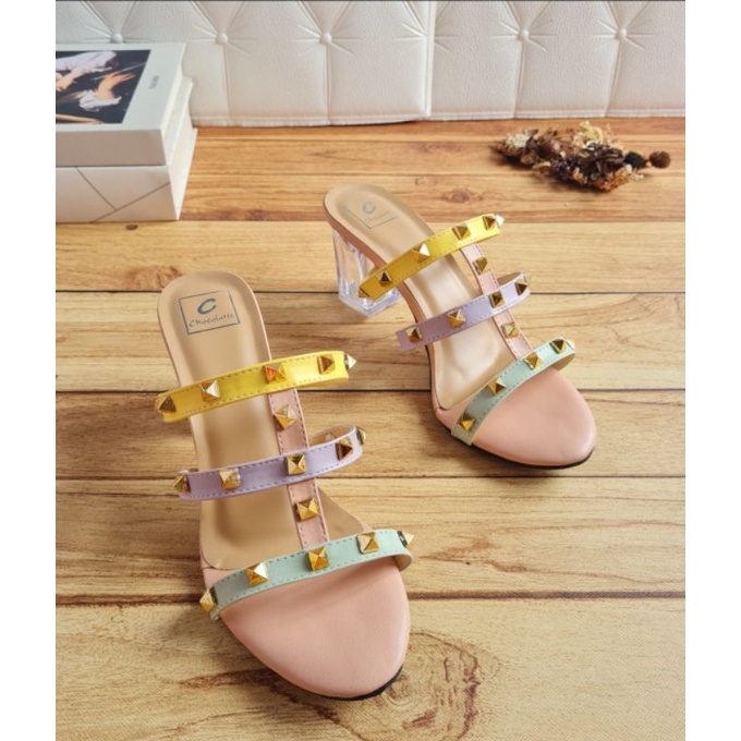 ABBUSHOES Aj 34 sendal hak kaca stut lucia 7cm