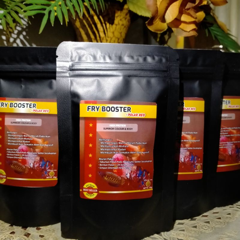 Pakan Ikan Hias +Polar Red 50gr Burayak(Cupang,Louhan,Chana,Pbass,Guppy & Molly)