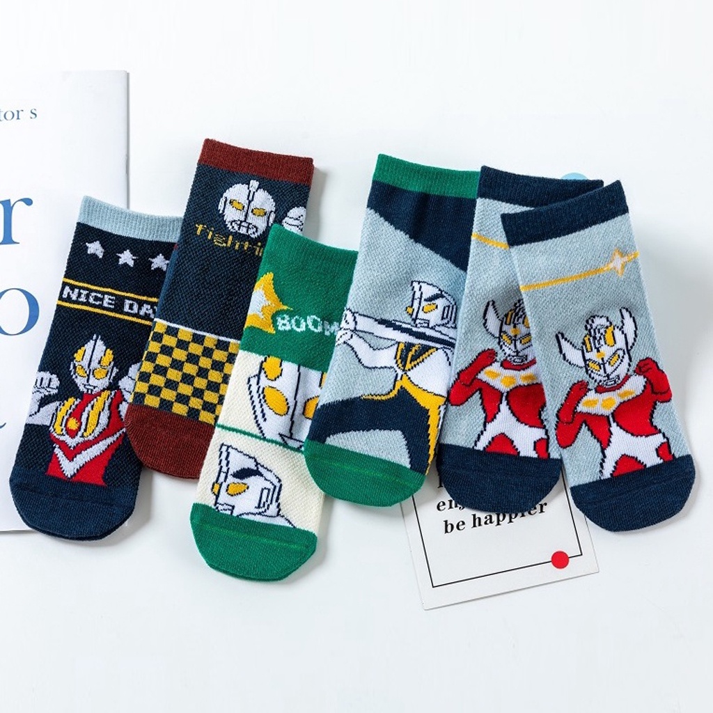 MurmerOfficial Kaos Kaki Anak Motif Ultraman Kaus Kaki Bayi Lucu KK055