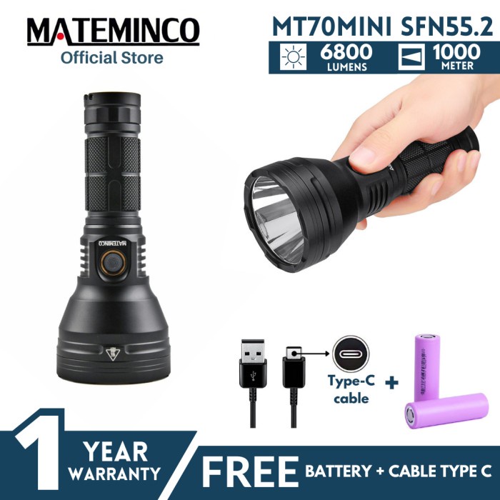 Senter Mateminco Mt35 Mini Sfn55.2 Flashlight Senter Led 6800Lumens 1000Meter