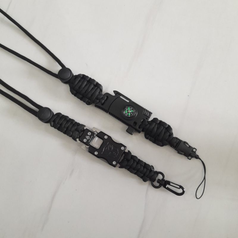 lanyard id card knife tactical carabiner tali gantungan