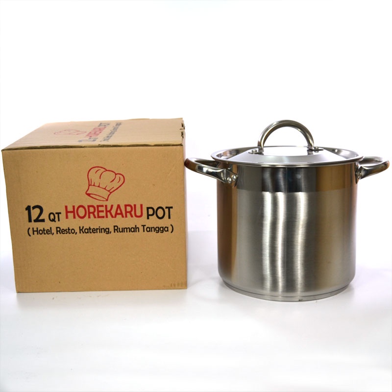 Supra Horekaru 12 Qt / Panci Stainless Double Bottom Impact [12 Qt / 11 Liter]