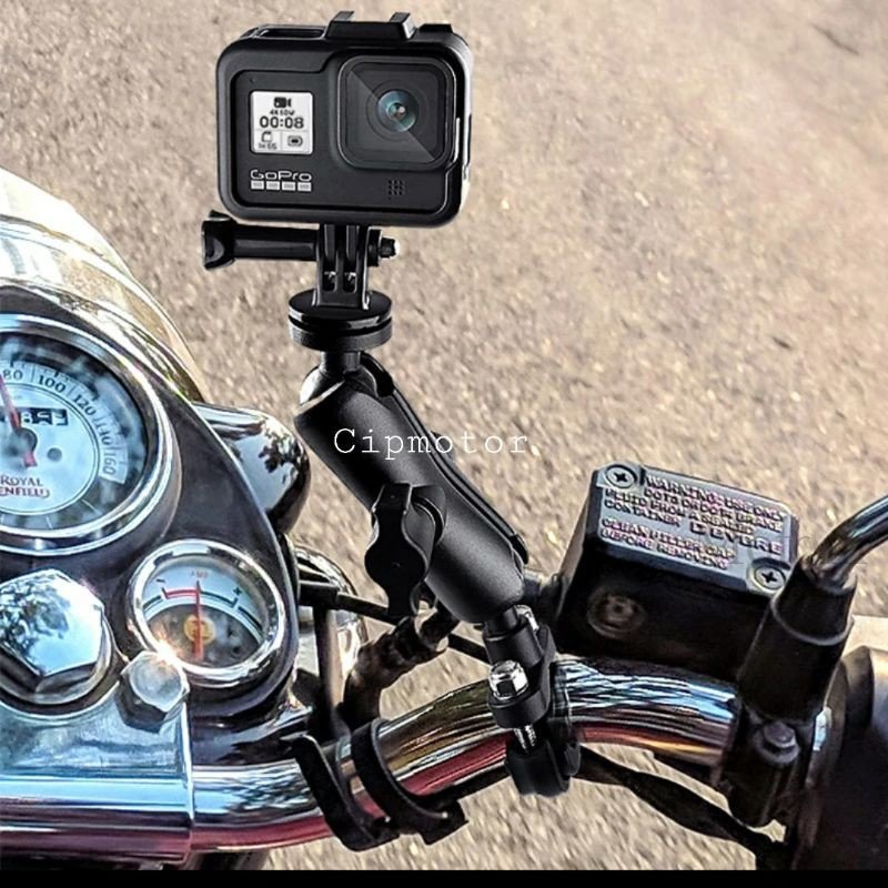 Breket Holder Kamera Go Pro Motowolf Di Helm Spion di Stang Motor dan Sepeda