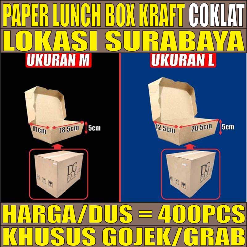 Paper Lunch Box Dus Laminasi Kotak Makan Kertas Paper Food Tray Siap Pakai SBY