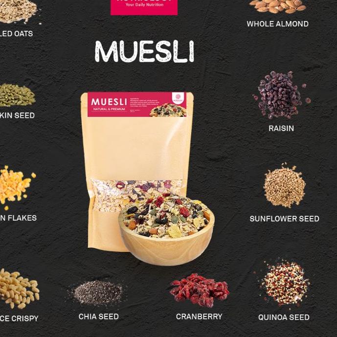 

Promo | BMH|Muesli Fruit & seeds Nutriology 500g - Sereal Sehat, Sarapan Praktis, Murah, Bergizi, High Quality