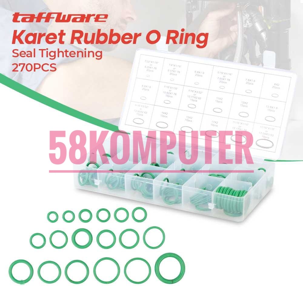 270PCS Universal Karet Rubber O Ring Seal Tightening Karet Ruber Tebal Seal Kit Set Rubber Karet Sil Senapan Angin Anti Bocor Perekat Perkakas Dongkrak Kran Air Blender Karet Seal Tutup Oli Tangki Bensin Mobil Klep Cincin Karet O Set Oring Seal Box