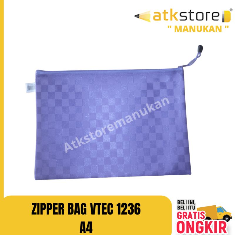 

Zipper Bag V-Tec 1236 ( A5 A4 A6 B4 B5 )/ Pouch makeup / tempat pensil / wadah serbaguna