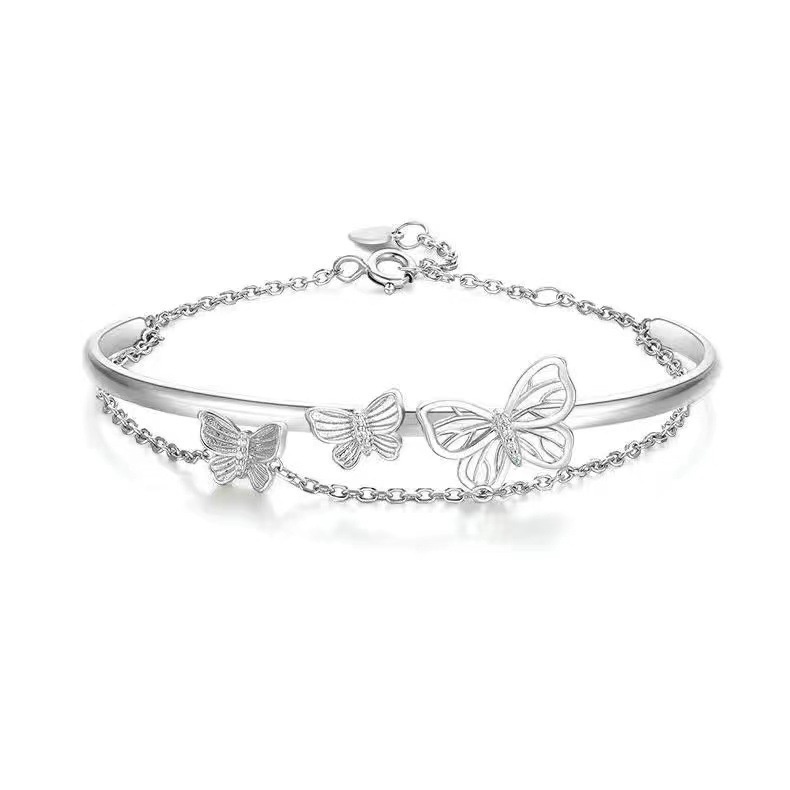 Gelang Rantai Butterfly Model Lapis Ganda Untuk Wanita