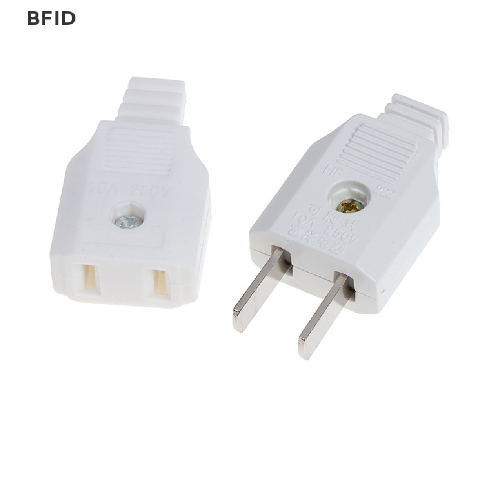 [BFID] Us 2pin Gepeng AC Listrik Power Male Plug Female Socket Outlet Adaptor Kawat [ID]