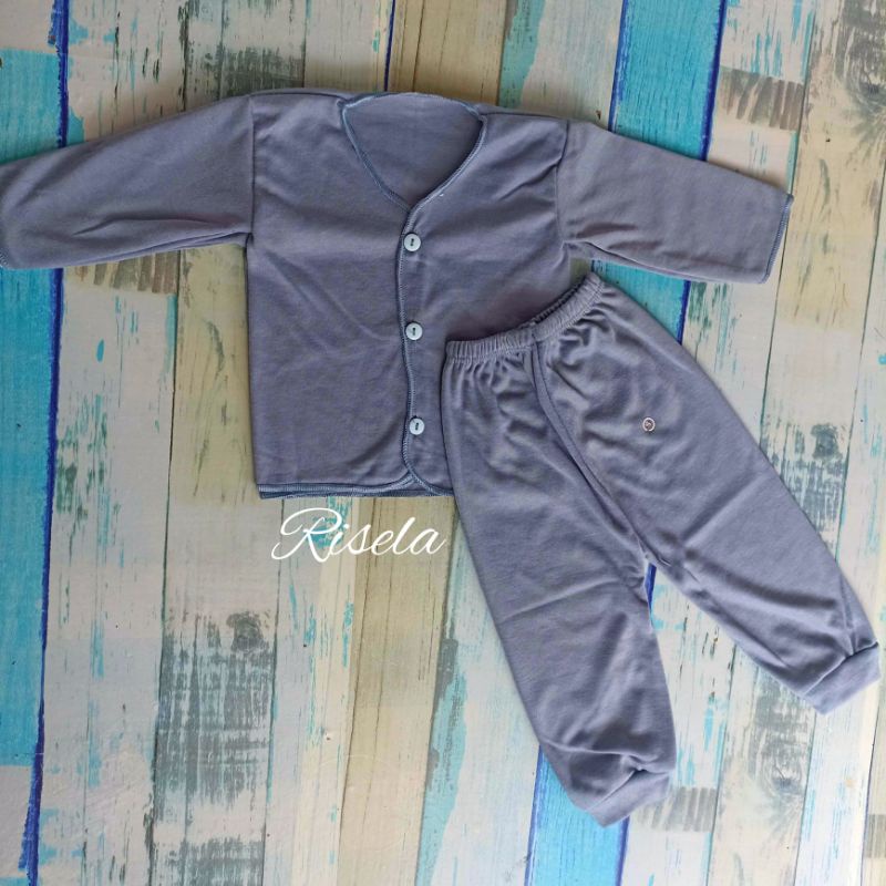 Set Baju Bayi Setelan Panjang 3 Pcs Seri Coklat