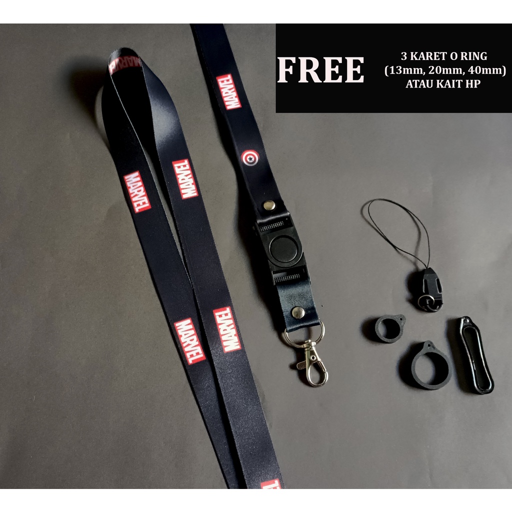 

Tali Gantungan ID Card Marvel - Lanyard ID Card Nametag HP Printing 2cm