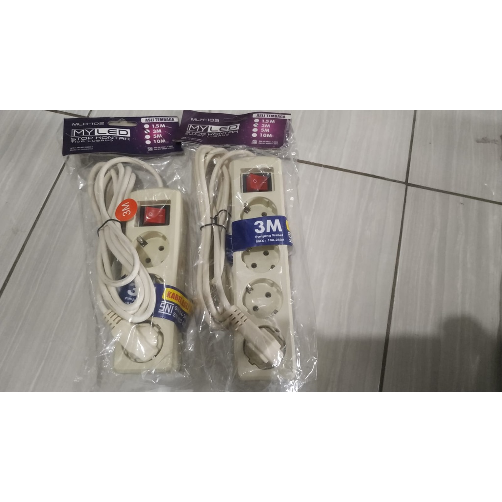 STOP KONTAK COLOKAN LISTRIK  LUBANG 2,3,4,5 BRIGHT G KABEL COLOK KABEL OLOR BRIGHT G ORIGINAL AWET