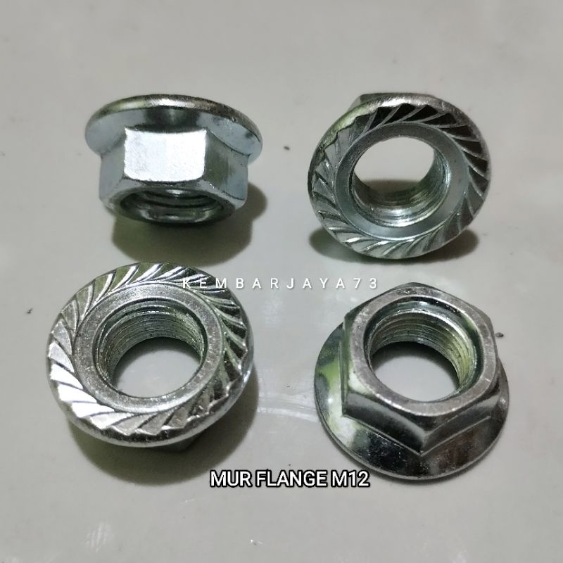 Mur Flange Mur As Roda Flange M12 Kunci 17 Flange Nut Grade A