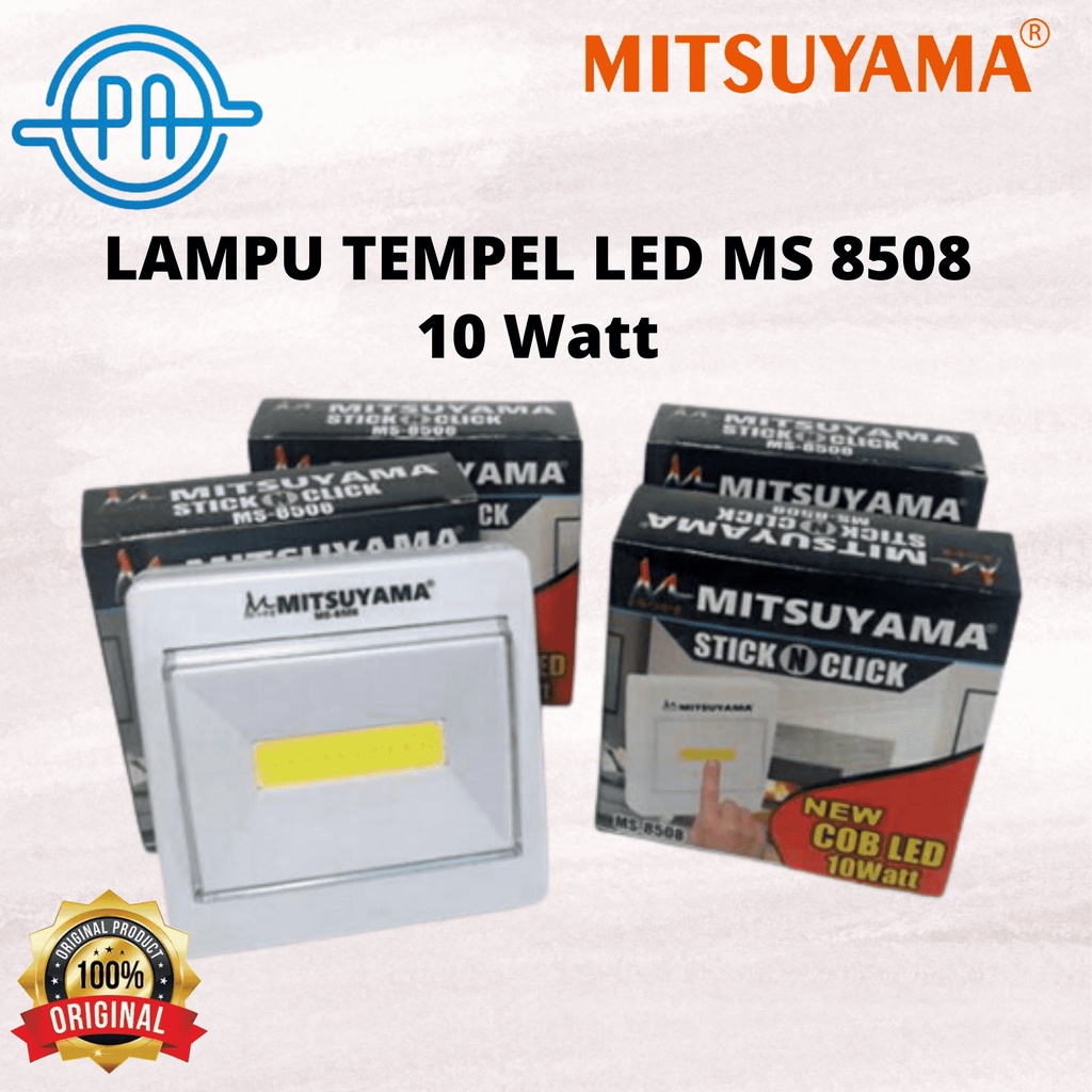 Lampu Emergency LED Elektrik Switch Light Darurat Tempel COB MITSUYAMA MS 8508 10 Watt