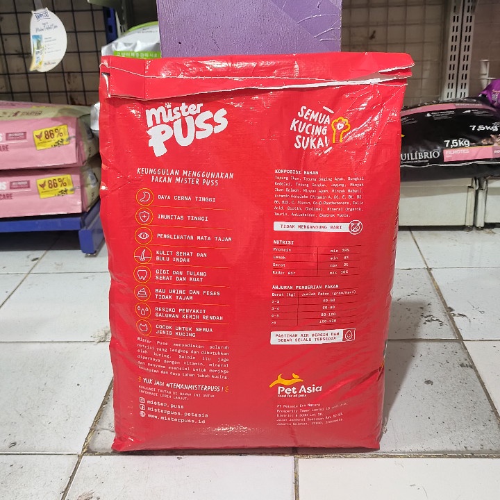 EXPEDISI Makanan Kucing Mister Puss Salmon Kemasan 8KG