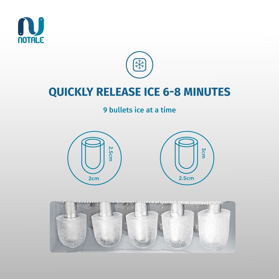 NOTALE ICE MAKER MESIN PEMBUAT ES BATU RUMAH CAFE KANTOR 15KG PER HARI