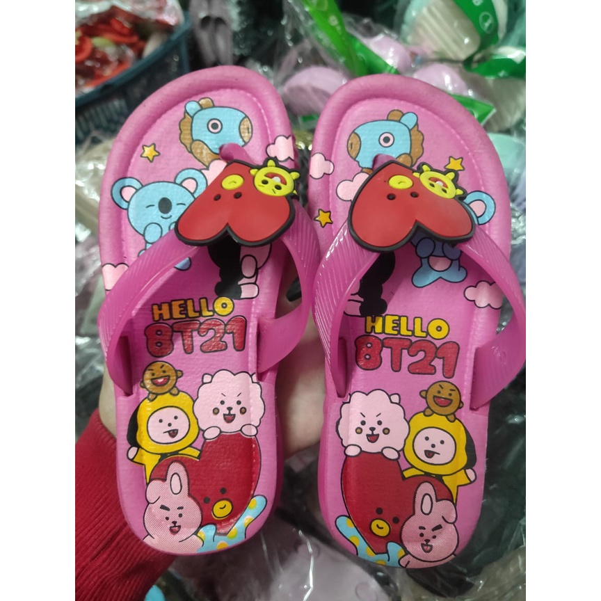 SANDAL JEPIT ANAK JELLY BT21 KARAKTER DARI BTS / BOBA 669-63 UK 24/35