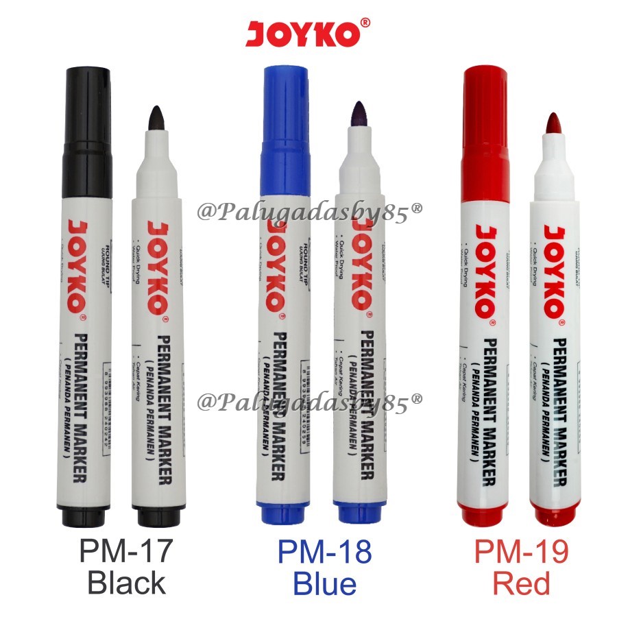 

(1 Pak Isi 12 Pcs) JOYKO Permanent Marker JOYKO PM-17 PM-18 PM-19 / Spidol Permanen Joyko PM-17 / Joyko PM17 / Joyko PM 17