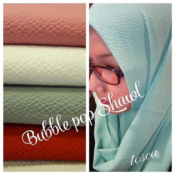 Pashmina polos bubble pop murah tebel adem / jilbab tebal ga nerawang nyaman dipakai / Pashmina Polos Kulit Jeruk