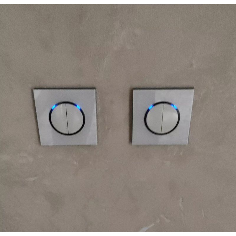 saklar lampu indicator led panel kaca kristal putih 1 way