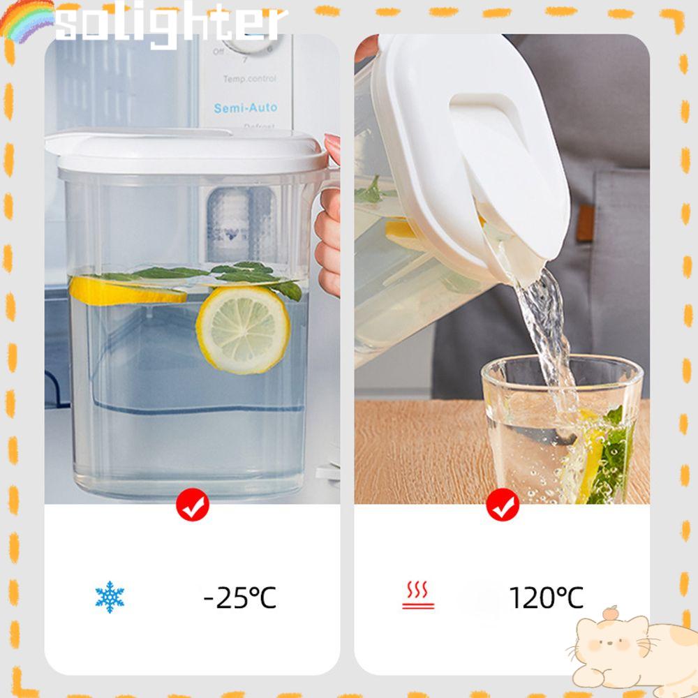 Solighter Cold Kettle Household Juice Zapper White Drinkware Pot Kapasitas Besar Plastik Juice Jug