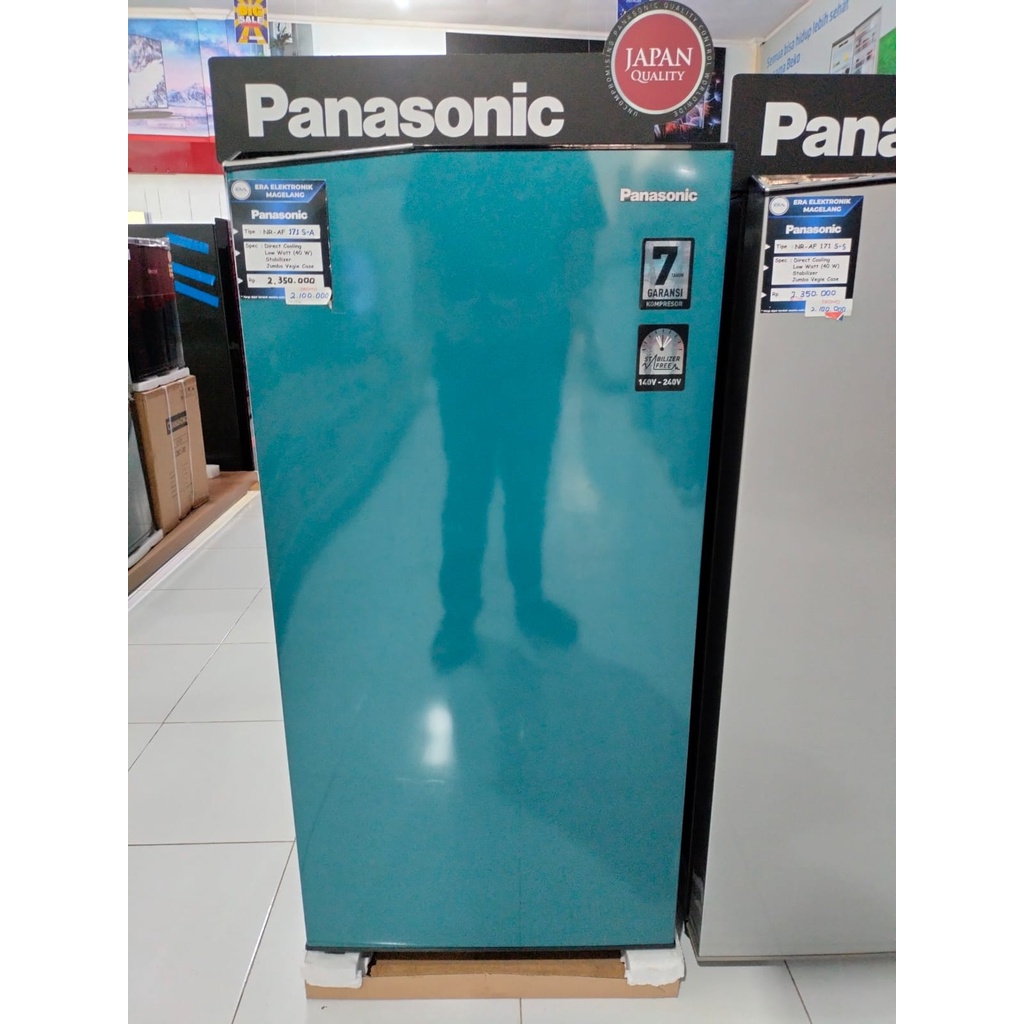 Kulkas Panasonic 1 pintu NR AF 171 Silver dan Hitam kapasitas 155 L