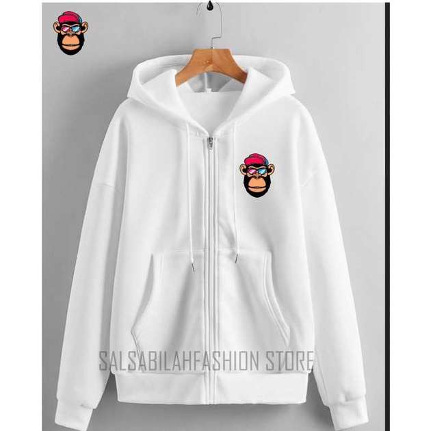 Jaket Distro Zipper - Jaket Sweater Hoodie Resleting Pria MONKEY