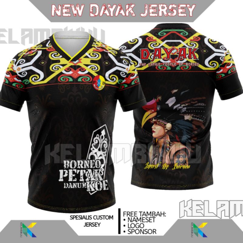 JERSEY DAYAK PRINTING TERBARU/JERSEY DAYAK KALIMANTAN CUSTOM MURAH/BAJU KAOS DAYAK MURAH