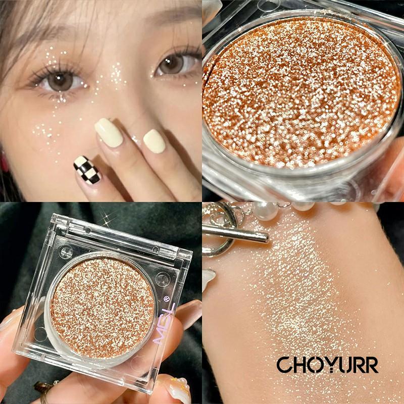 【COD】Highlight / Eyeshadow / Contour Pearl Glitter High-gloss Powder Long Lasting Mencerahkan Payet Ulat Sutra Berbaring Korea Makeup-CH