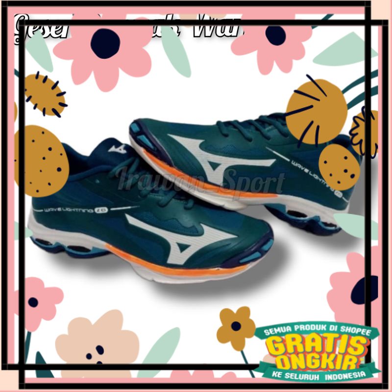Merah Hijau kuning hitam putih polos / Sepatu Volly Mizuno Wave Lightning Z6 Low Sepatu Voli Mizuno 