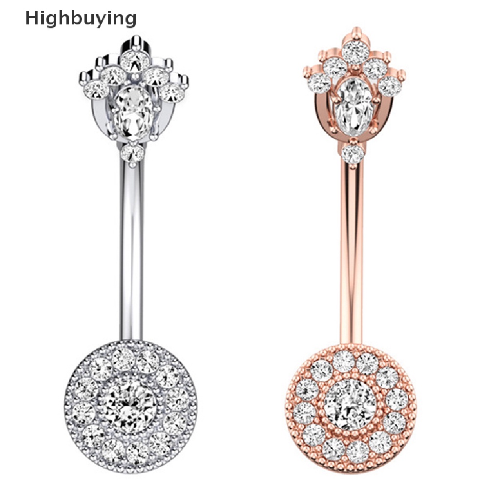 Hbid Stainless Steel Butterfly Flower Belly Button Rings Drop Zircon Cincin Perut Seksi Pusar Pesona Perhiasan Belly Button Rings Glory